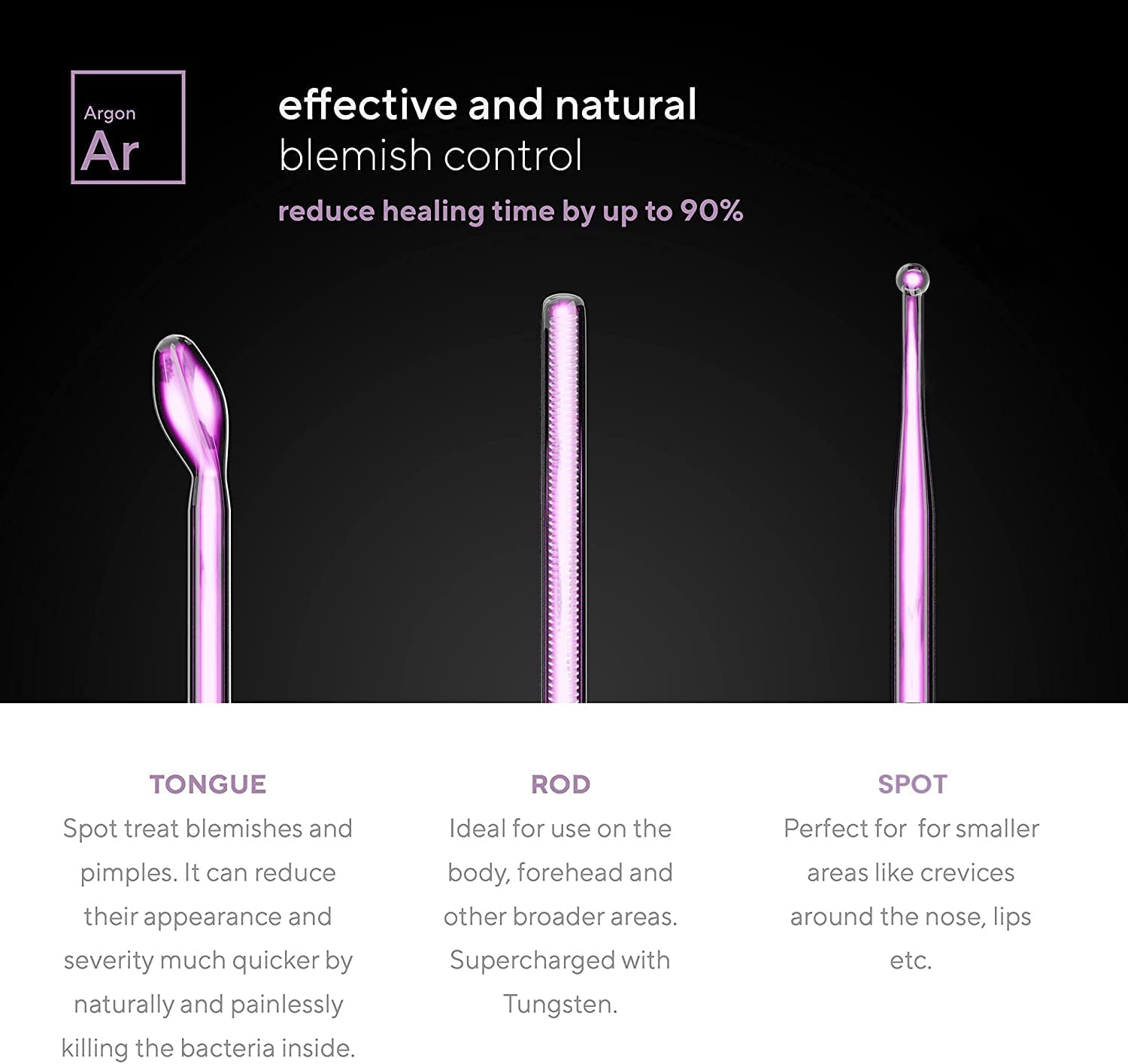 NuDerma Professional Skin Therapy Wand - Portable High Frequency Skin Therapy Machine with 6 Neon & Argon Wands – Boost Your Skin – Clear Firm & Tighten - Image 4